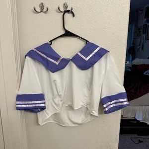 Purple and white sailor girl outfit